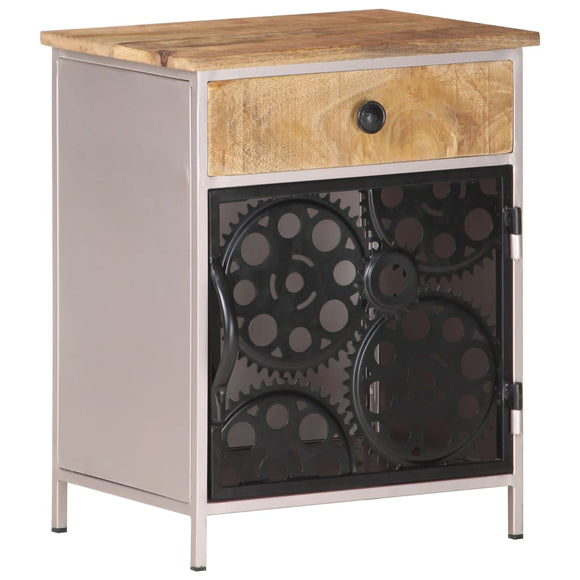 NNEVL Bedside Cabinet 40x30x50 cm Rough Mango Wood