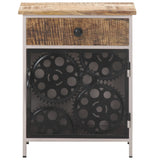 NNEVL Bedside Cabinet 40x30x50 cm Rough Mango Wood