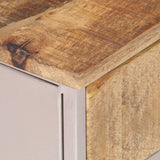 NNEVL Bedside Cabinet 40x30x50 cm Rough Mango Wood