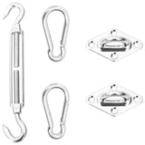 NNEVL 5 Piece Sunshade Sail Mounting Kit Stainless Steel