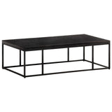 NNEVL Coffee Table Carved Top Black 110x60x34 cm Solid Mango Wood