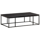 NNEVL Coffee Table Carved Top Black 110x60x34 cm Solid Mango Wood