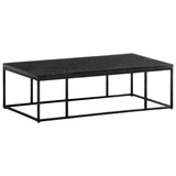 NNEVL Coffee Table Carved Top Black 110x60x34 cm Solid Mango Wood