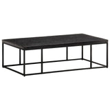 NNEVL Coffee Table Carved Top Black 110x60x34 cm Solid Mango Wood