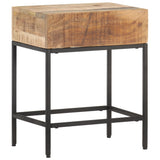 NNEVL Side Table 40x30x50 cm Solid Rough Mango Wood