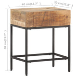 NNEVL Side Table 40x30x50 cm Solid Rough Mango Wood