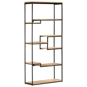 NNEVL Bookcase 80x30x180 cm Rough Mango Wood