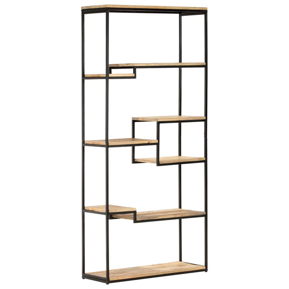 NNEVL Bookcase 80x30x180 cm Rough Mango Wood