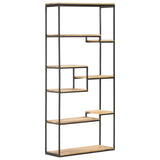 NNEVL Bookcase 80x30x180 cm Rough Mango Wood