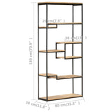 NNEVL Bookcase 80x30x180 cm Rough Mango Wood