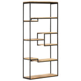 NNEVL Bookcase 80x30x180 cm Rough Mango Wood