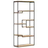 NNEVL Bookcase 80x30x180 cm Rough Mango Wood