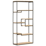 NNEVL Bookcase 80x30x180 cm Rough Mango Wood