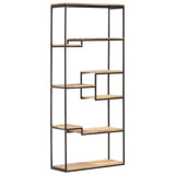 NNEVL Bookcase 80x30x180 cm Rough Mango Wood