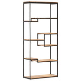 NNEVL Bookcase 80x30x180 cm Solid Acacia Wood