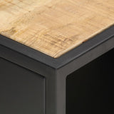 NNEVL TV Cabinet with Carved Door 90x30x40 cm Rough Mango Wood
