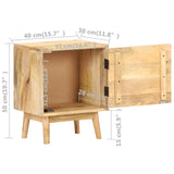NNEVL Bedside Cabinet 40x30x50 cm Solid Mango Wood