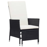 NNEVL Reclining Garden Chair with Cushions Poly Rattan Black