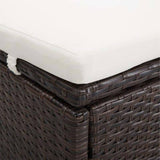 NNEVL 2-Person Sunbed with Cushion Poly Rattan Brown