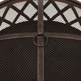 NNEVL Rustic Fire Pit with Poker 76 cm XXL Steel