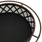 NNEVL Rustic Fire Pit with Poker 76 cm XXL Steel