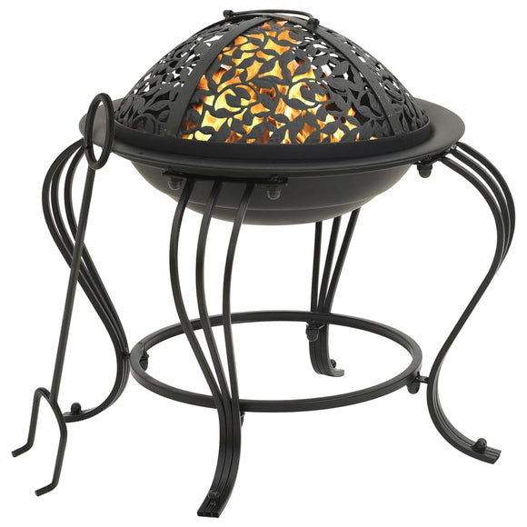 NNEVL Fire Pit with Poker 49 cm Steel