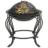 NNEVL Fire Pit with Poker 49 cm Steel