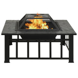 NNEVL Garden Fire Pit with Poker 81x81x47 cm XXL Steel