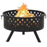 NNEVL Fire Pit with Poker 68 cm XXL Steel