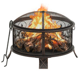 NNEVL Rustic Fire Pit with Poker 67.5 cm XXL Steel
