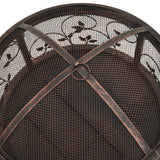 NNEVL Rustic Fire Pit with Poker 67.5 cm XXL Steel