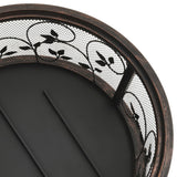 NNEVL Rustic Fire Pit with Poker 67.5 cm XXL Steel