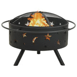 NNEVL Fire Pit with Poker 76 cm XXL Steel