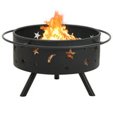 NNEVL Fire Pit with Poker 76 cm XXL Steel