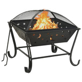 NNEVL Fire Pit with Poker 62 cm XXL Steel