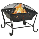 NNEVL Fire Pit with Poker 62 cm XXL Steel