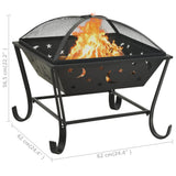 NNEVL Fire Pit with Poker 62 cm XXL Steel