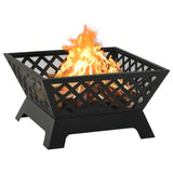 NNEVL Fire Pit with Poker 64 cm XXL Steel