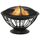 NNEVL Fire Pit with Poker 75 cm XXL Steel