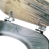 NNEVL WC Toilet Seats with Lid 2 pcs MDF Beach Design