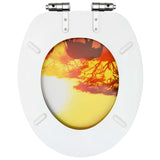 NNEVL WC Toilet Seats with Soft Close Lid 2 pcs MDF Savanne Design