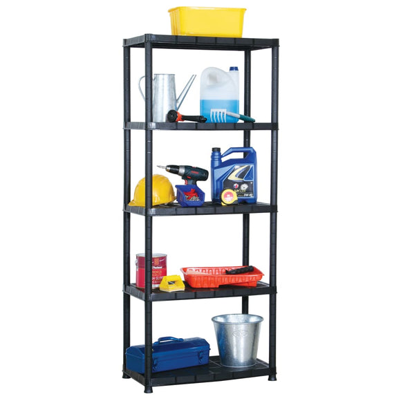 NNEVL Storage Shelf 5-Tier Black 71x38x170 cm Plastic