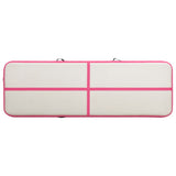 NNEVL Inflatable Gymnastics Mat with Pump 300x100x15 cm PVC Pink