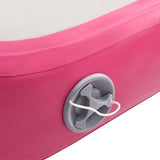 NNEVL Inflatable Gymnastics Mat with Pump 400x100x15 cm PVC Pink