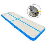 NNEVL Inflatable Gymnastics Mat with Pump 400x100x15 cm PVC Blue