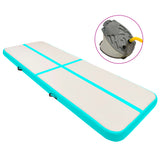 NNEVL Inflatable Gymnastics Mat with Pump 400x100x15 cm PVC Green