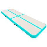 NNEVL Inflatable Gymnastics Mat with Pump 400x100x15 cm PVC Green