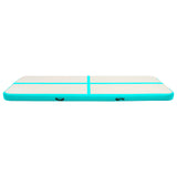 NNEVL Inflatable Gymnastics Mat with Pump 400x100x20 cm PVC Green