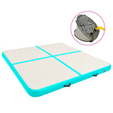 NNEVL Inflatable Gymnastics Mat with Pump 200x200x20 cm PVC Green