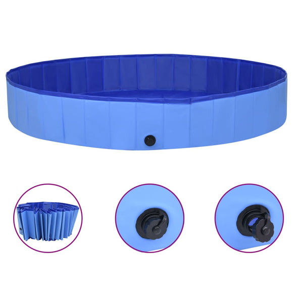 NNEVL Foldable Dog Swimming Pool Blue 300x40 cm PVC